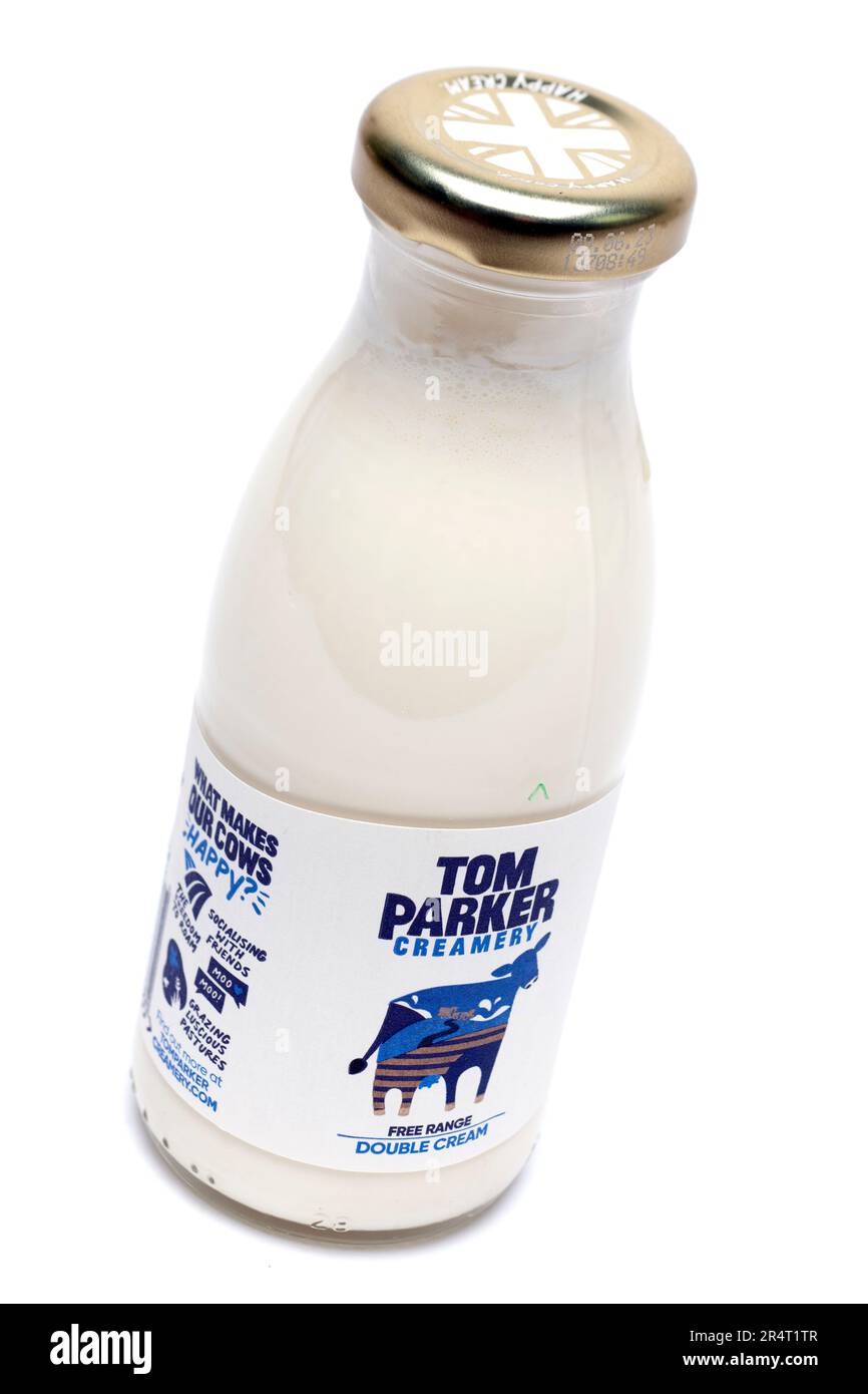 250ml von Tom Parker Creamery Double Cream Stockfoto