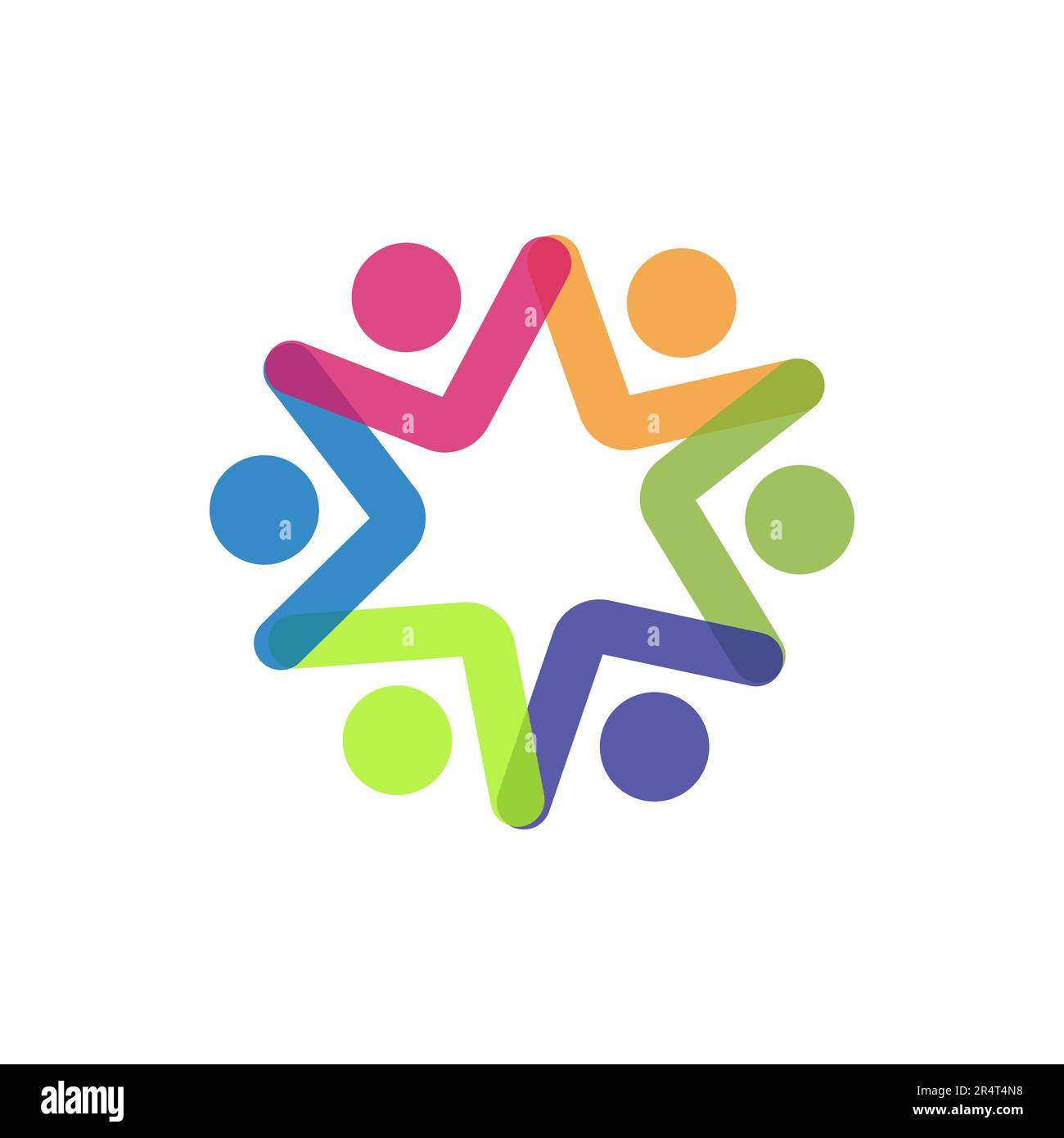 Logo des Teamwork-Konzepts. Symbol für Teamarbeit auf weißem Hintergrund Stock Vektor