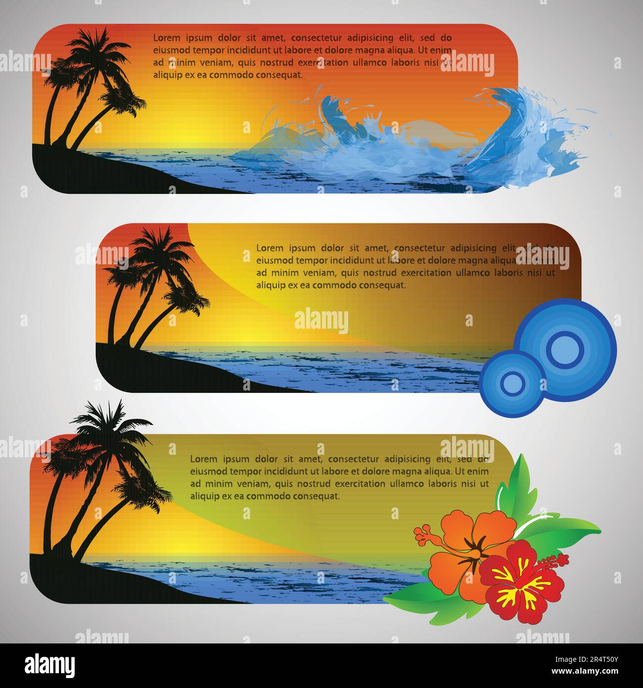 Summer Beach Banner Set Stock Vektor