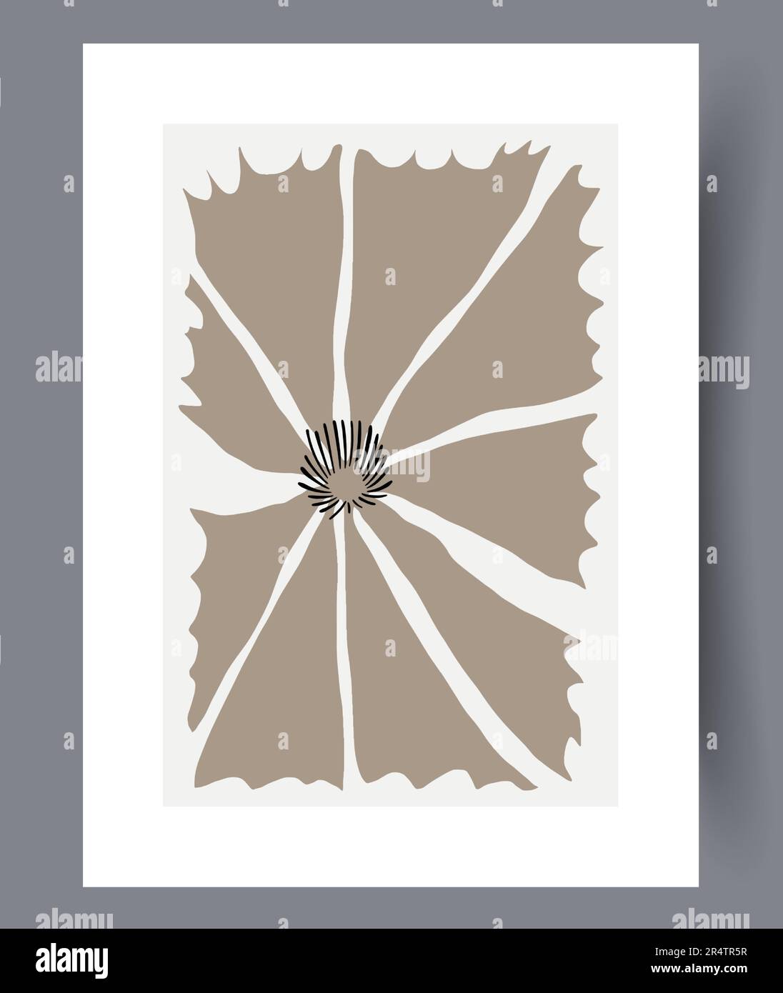 Stille Pflanzen künstlerische Blumen Wandmotiv Stock Vektor