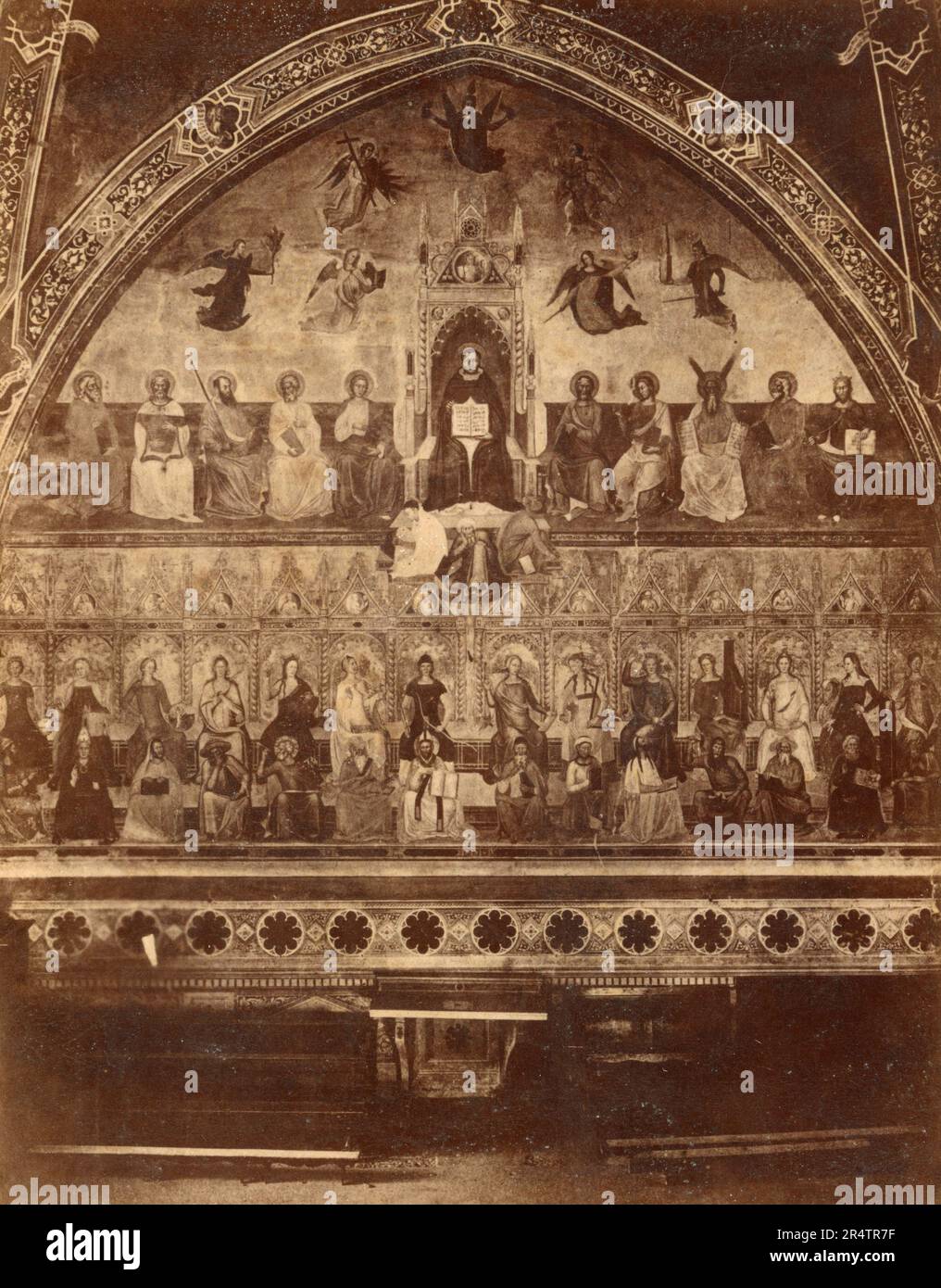Spanische Kapelle in St. Maria Novella Kirche, Allegorie der katholischen Religion, vom italienischen Künstler Taddeo Gaddi, Florenz, Italien 1890er Stockfoto