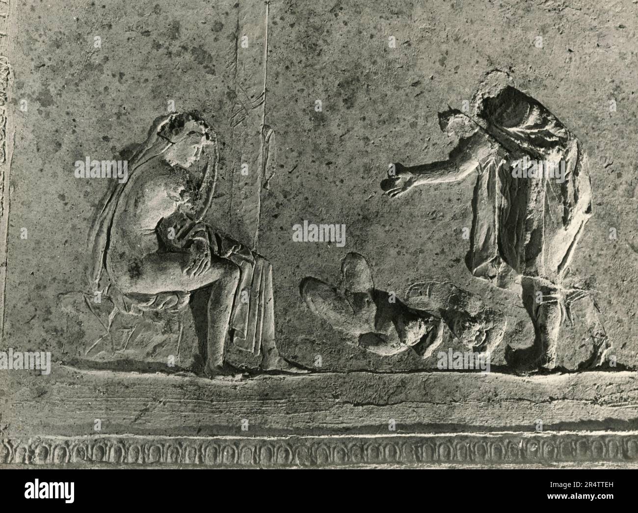 Medea, die ermordeten Kinder und Jason, Stucco aus dem 1. Jahrhundert n. Chr. in der unterirdischen Basilika Porta Maggiore, Rom, Italien 1960er Stockfoto