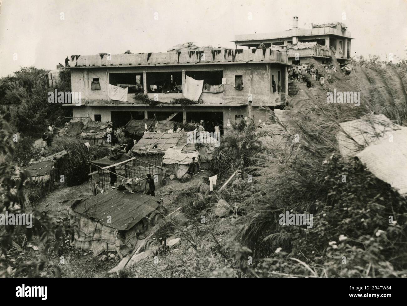 Blick auf das Flüchtlingslager Hongkong für Vietnamesen, die britisches Boden betreten, 1950 Stockfoto