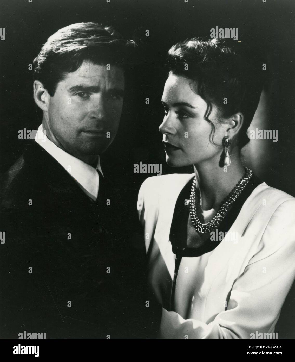 Schauspieler behandeln Williams und Embeth Davidtz in dem Film "Deadly Matrimony, 1992" Stockfoto