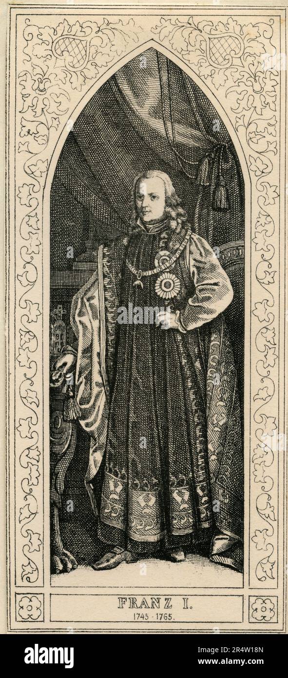 Porträt des Heiligen römischen Kaisers Franziskus I. Gravur Osterreich 1806 Stockfoto