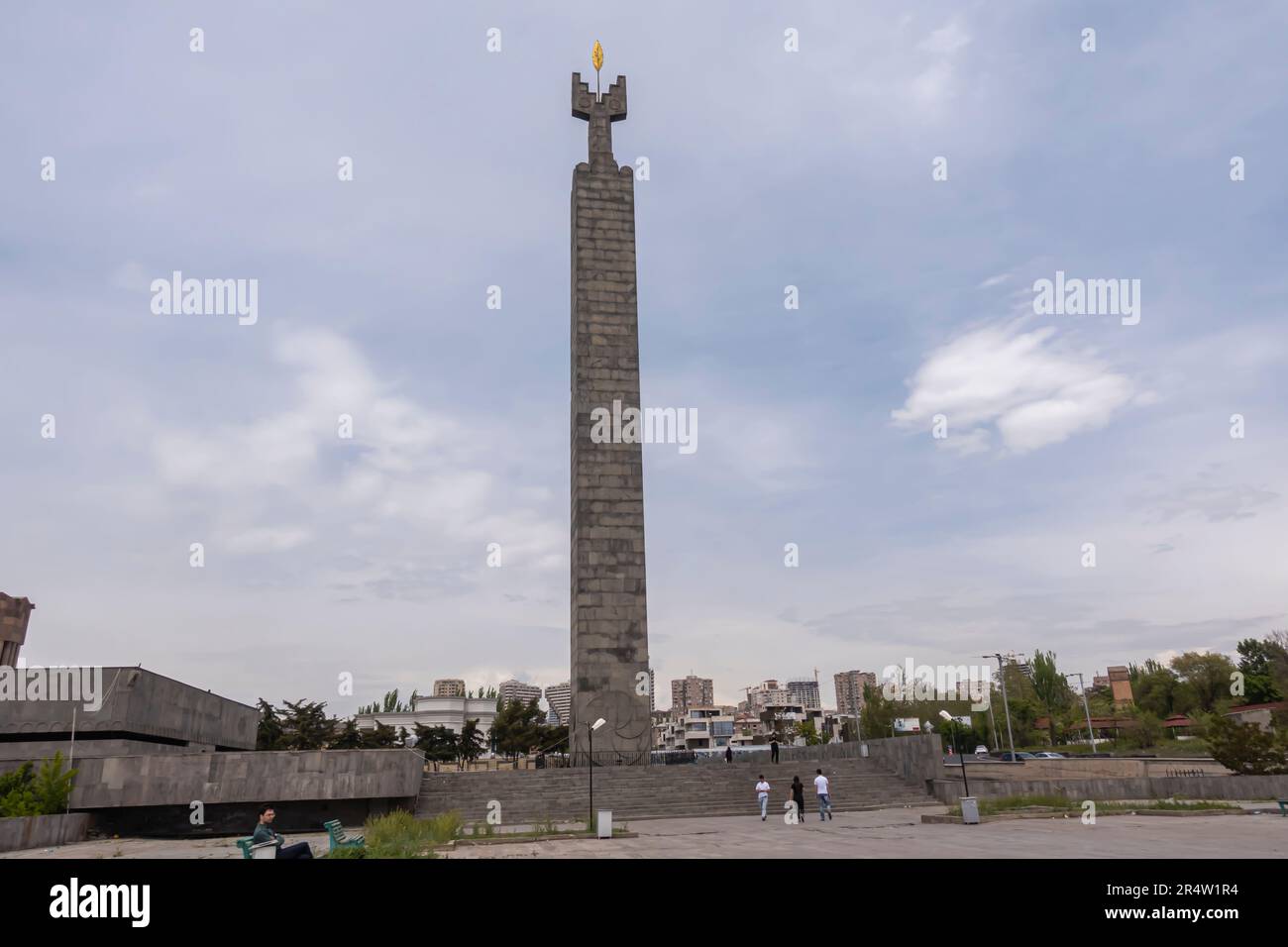 Gedenkstätte zum 50. Jahrestag der Oktoberrevolution. Eriwan Armenien. Eriwan Wahrzeichen. Stockfoto