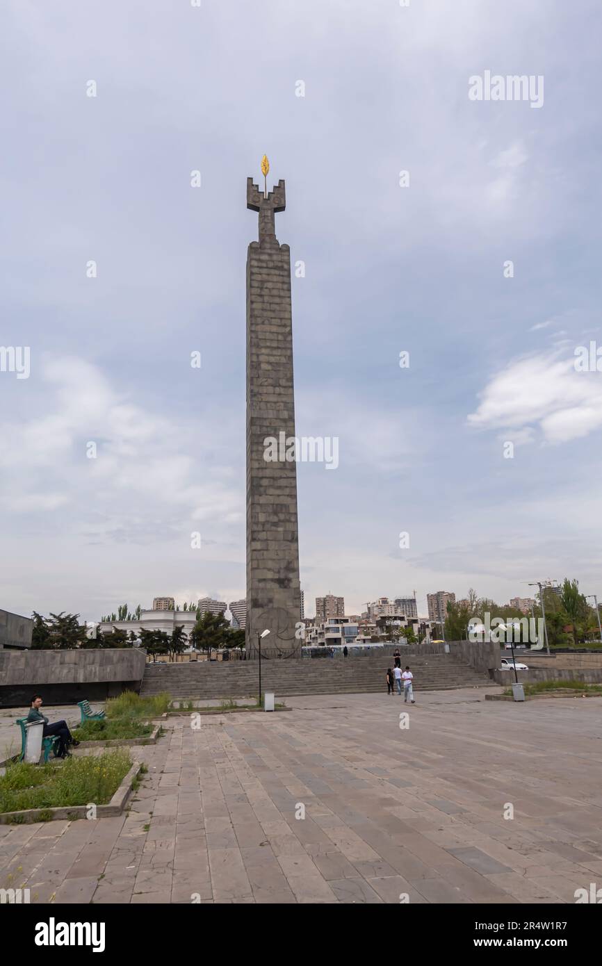 Gedenkstätte zum 50. Jahrestag der Oktoberrevolution. Eriwan Armenien. Eriwan Wahrzeichen. Stockfoto