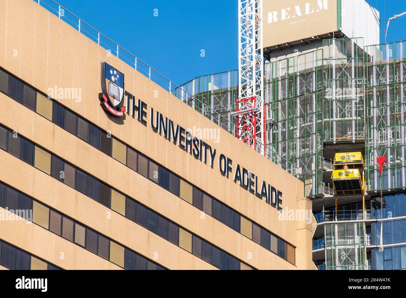 Adelaide, Südaustralien - 2. September 2019: Das Gebäude der Universität von Adelaide im Geschäftsviertel der Stadt an einem Tag Stockfoto