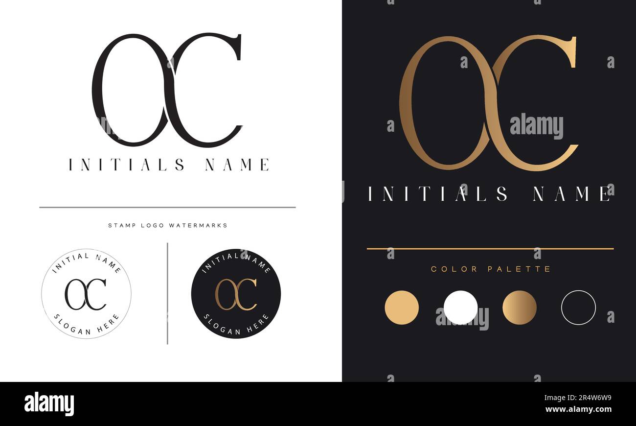 OC oder CO ursprüngliches Monogramm Text Letter Logo-Design Stock Vektor