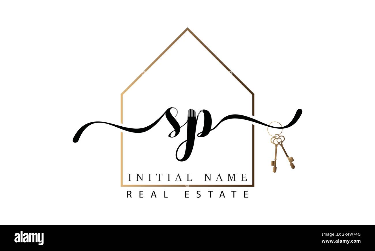 SP ursprüngliches Monogramm Design des Immobilienlogos Stock Vektor
