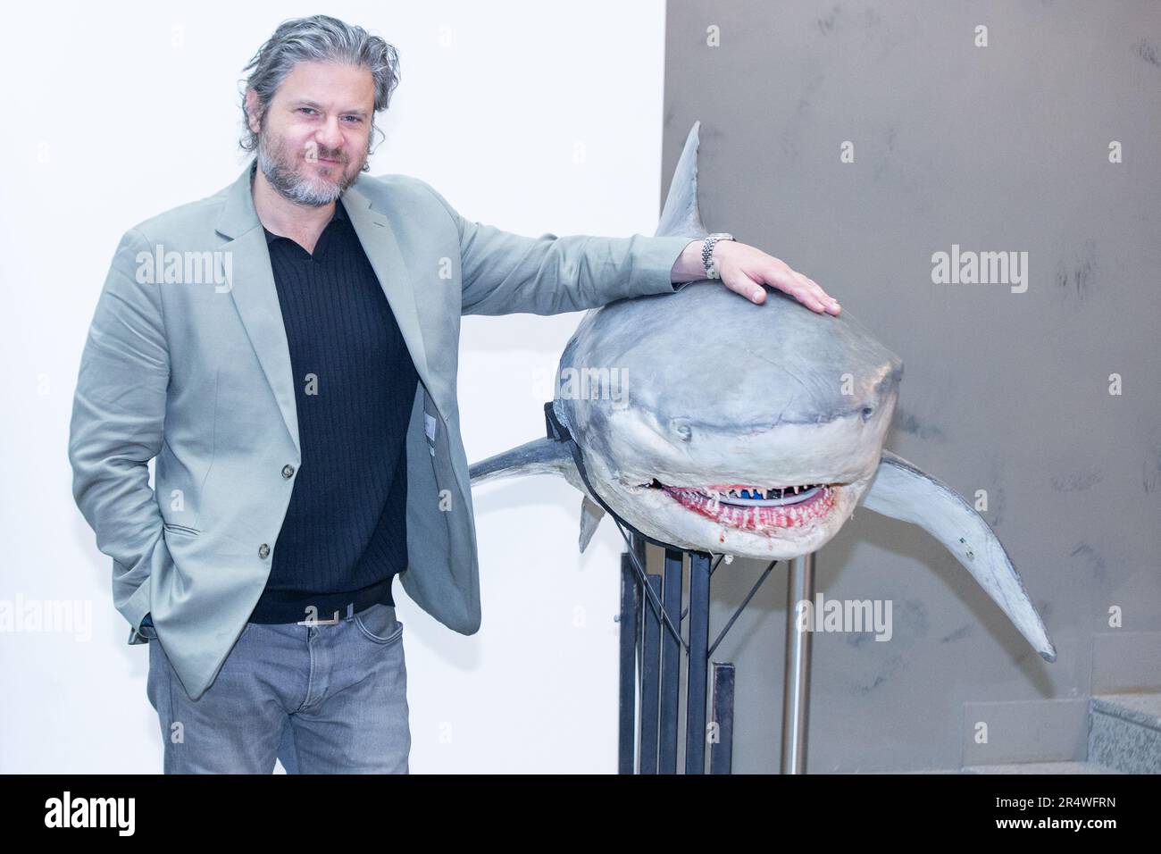 Rom, Italien. 30. Mai 2023. Schauspieler Edoardo Pesce nimmt an der Fotokonferenz des Films „Denti da squalo“ im Cinema Quattro Fontane in Rom Teil (Foto: Matteo Nardone/Pacific Press). Kredit: Pacific Press Production Corp./Alamy Live News Stockfoto