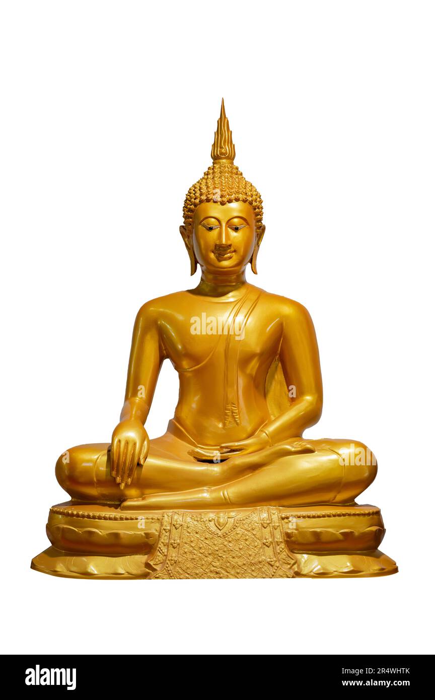 Buddha-Bild auf weißem Hintergrund isolieren Stockfoto