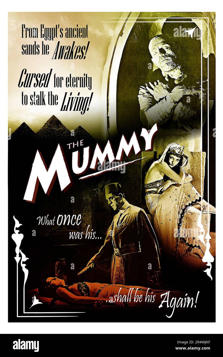 Die Mumie ist ein 1932 Horror Film unter der Regie von Karl Freund und starring Boris Karloff als belebt alten ägyptischen Priester. Der Film bietet auch Zita Johann, David Manners und Edward Van Sloan. Stockfoto