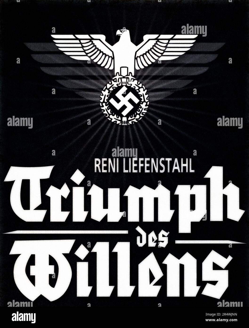 Triumph des Willens (Triumph des Willens) ist ein 1935 Film von Leni Riefenstahl. Es zeichnet die 1934 NS-Parteitag in Nürnberg, die von mehr als 700.000 NS-Fans besucht wurde. Der Film enthält Auszüge aus Reden von Nazi-größen auf dem Kongress gegeben, einschließlich Teile von Reden von Adolf Hitler, Rudolf Hess, Julius Streicher, mit Aufnahmen von massierten Sturmabteilung und Schutzstaffel Truppen durchsetzt, und die Reaktion der Öffentlichkeit. Stockfoto