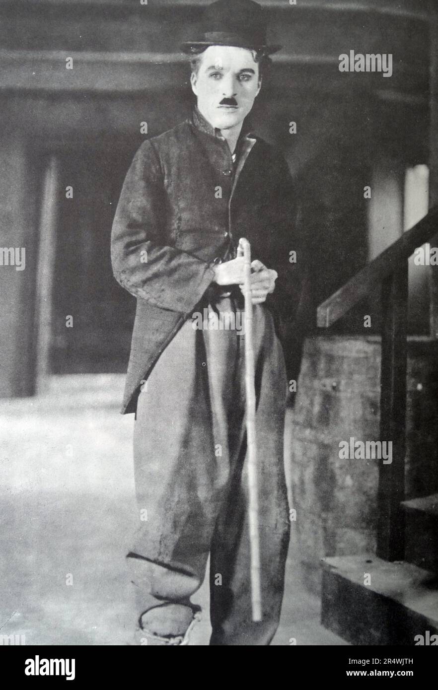 "Gold Rush", 1925.  Das Geisterhaus, eindringlichen Gesicht der Lone Goldsucher (Charlie Chaplin). Stockfoto