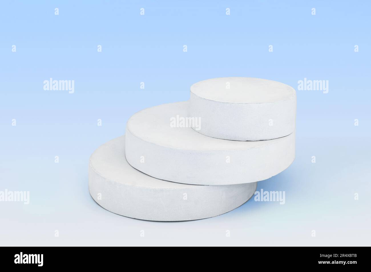 Podium für Kosmetik, Seife, Artikelpräsentation. Abstrakte Minimale Geometrische Kugel. Zylinder Drei Formen, Weicher Schatten. Anzuzeigende Szene Produkt, Objekt. S Stockfoto