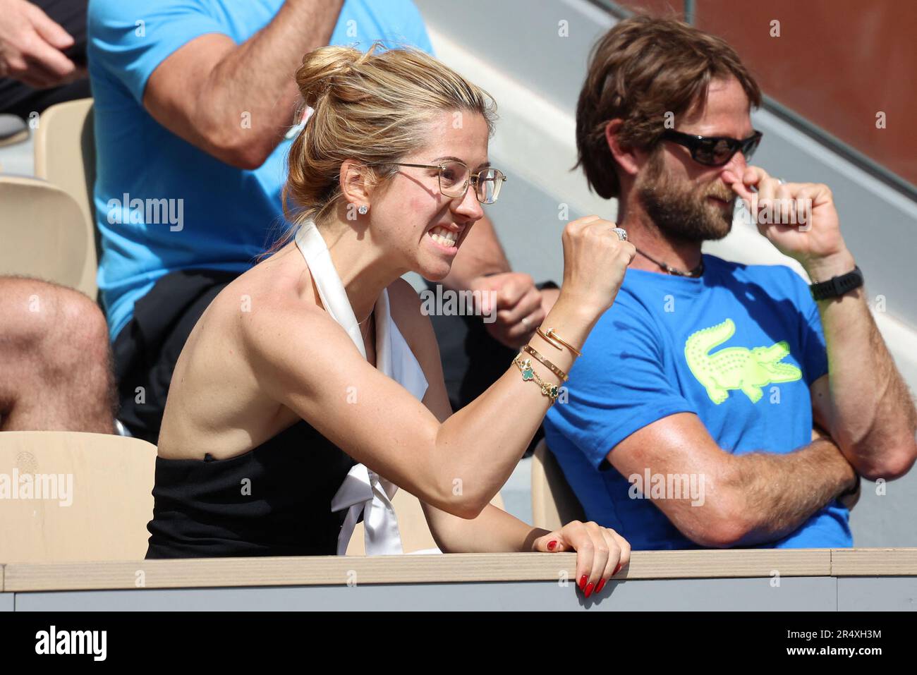 Paris, Frankreich. 30. Mai 2023. Daria Medvedeva, Daniil Medwedews Frau, auf den Tribünen während der French Open Roland Garros 2023 am 30. Mai 2023 in Paris, Frankreich. Foto von Nasser Berzane/ABACAPRESS.COM Kredit: Abaca Press/Alamy Live News Stockfoto