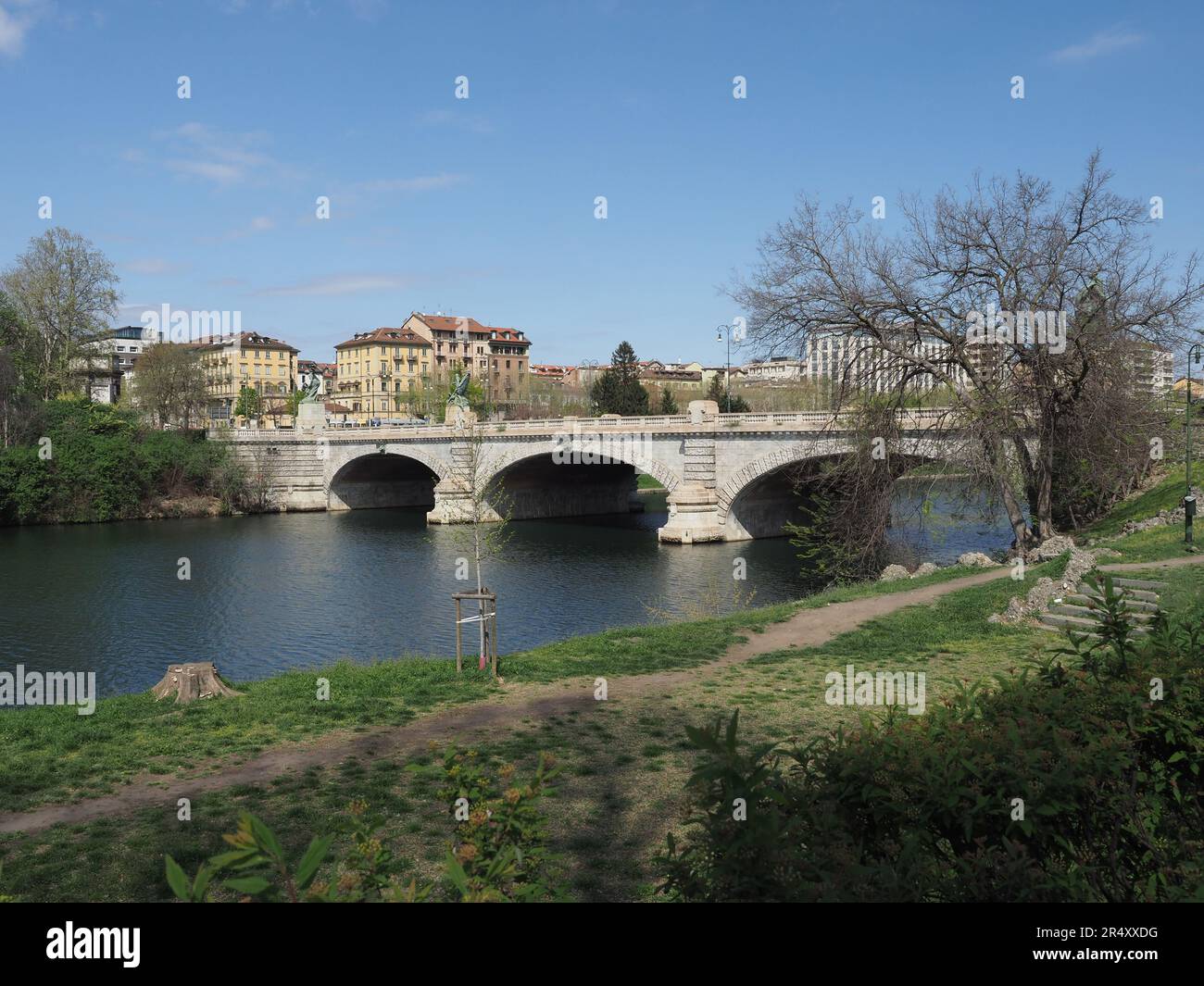 Fiume Po-Übersetzung River Po in Turin, Italien Stockfoto