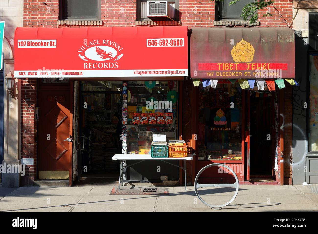 Village Revival Records, Tibet Jewel, 197 Bleecker St, New York, NYC, Foto eines Unternehmens in Manhattans Greenwich Village Stockfoto