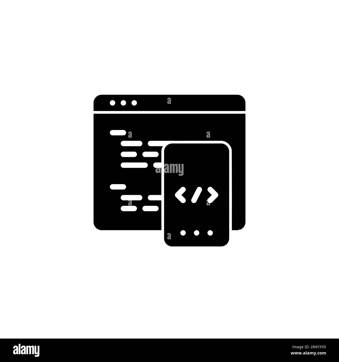 Code Mobile Research: Cloud-Server-Datenbanken für die mobile Entwicklung Stock Vektor