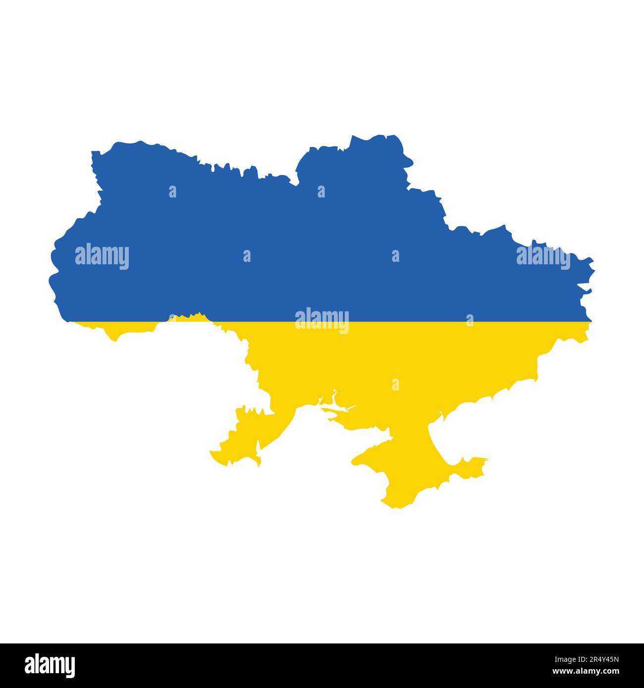 Karte der Ukraine mit Nationalflagge auf weißem Hintergrund. Vektordarstellung. Stock Vektor