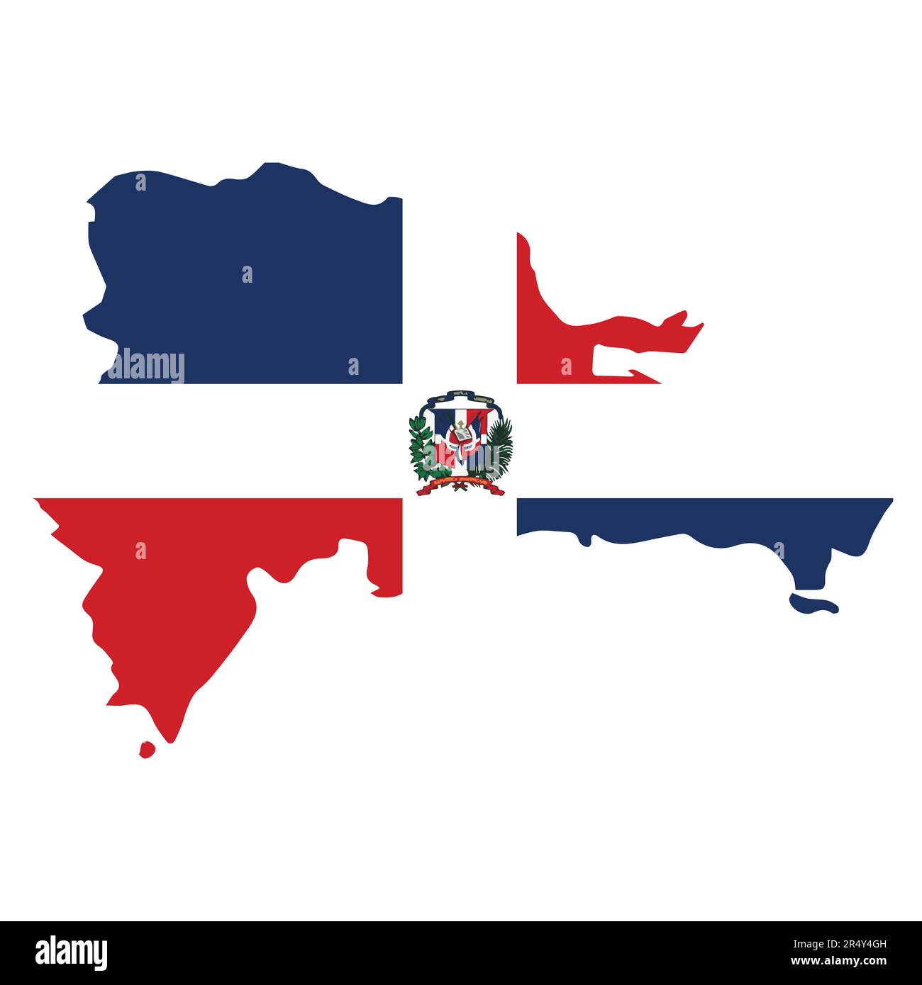 Dominikanische Republik Land in der Karibik Vektordarstellung Flaggen- und Kartenlogo Designkonzept Stock Vektor