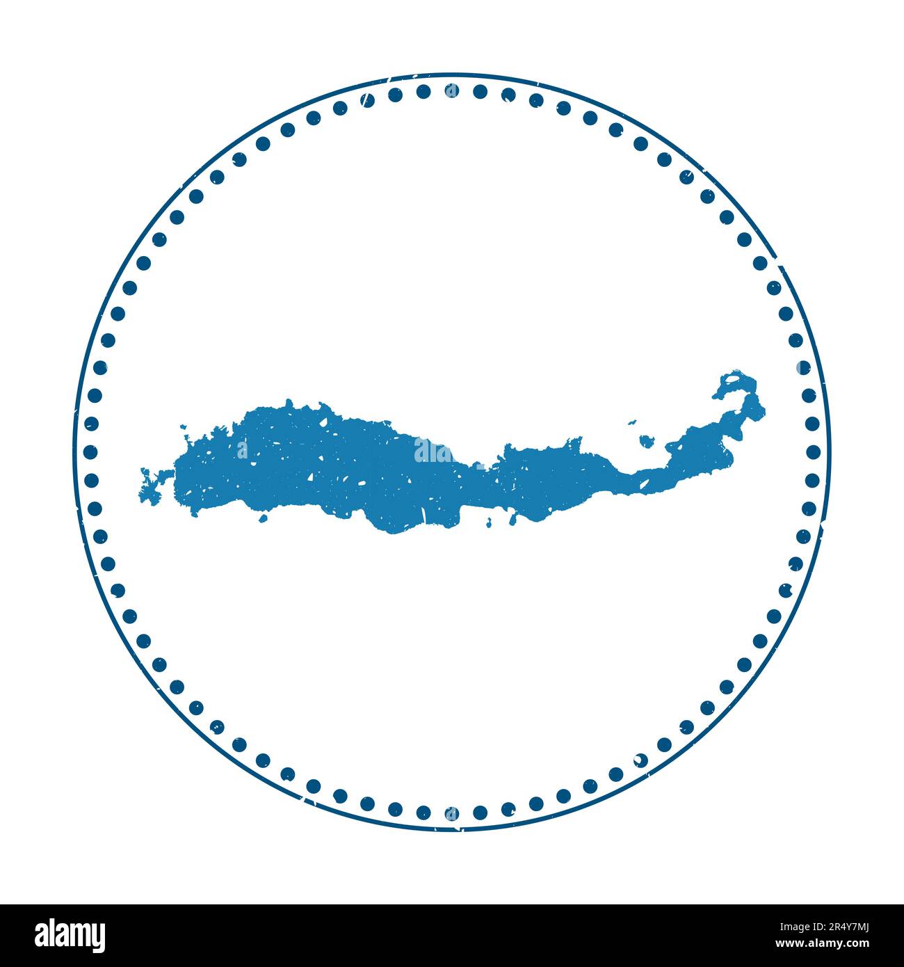 Flores-Aufkleber. Reisegummistempel mit Karte der Insel, Vektor-Illustration. Kann als Abzeichen, Logo, Etikett, Aufkleber oder Abzeichen von Flores verwendet werden. Stock Vektor
