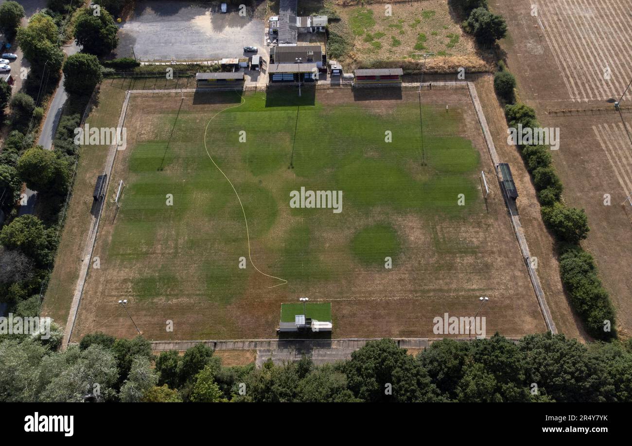 Der Hive, Heimstadion des Basildon United FC, aus der Vogelperspektive. Stockfoto