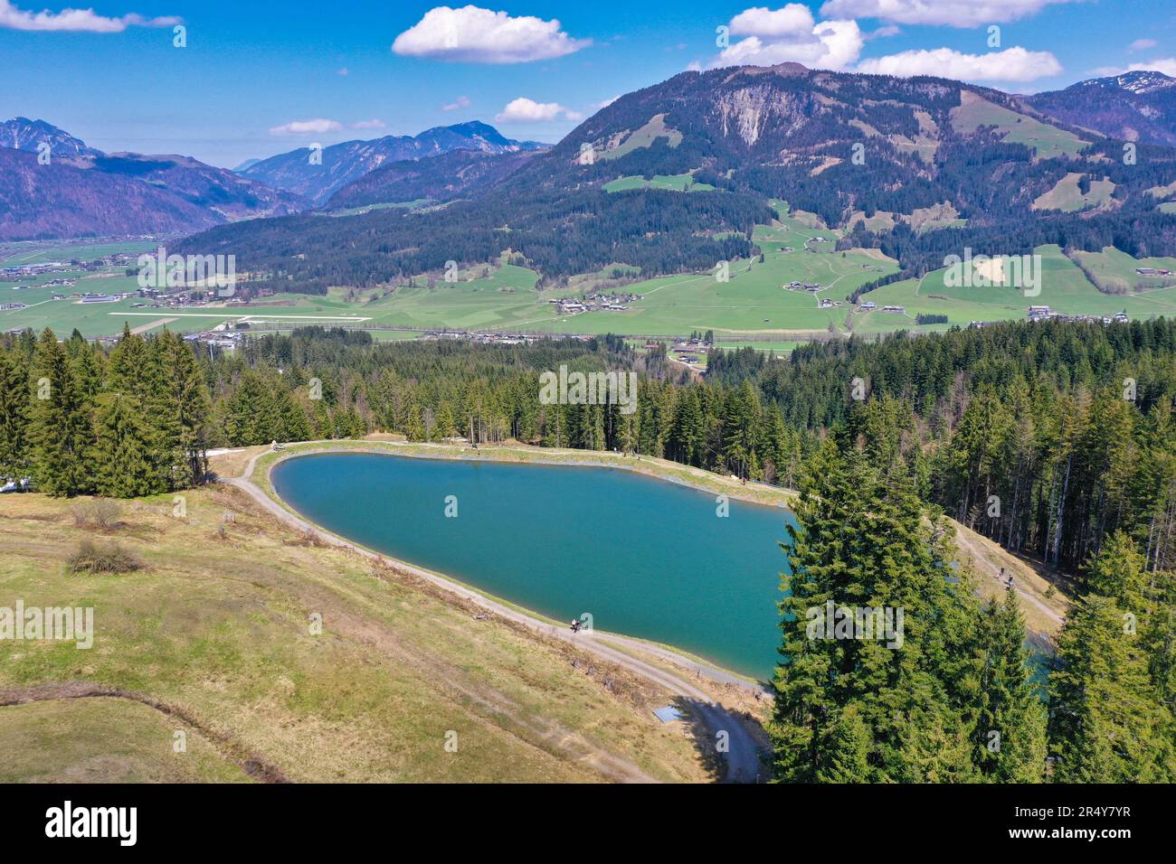 Pillersee/Österreich/Drohnen-Aufnahmen Stockfoto