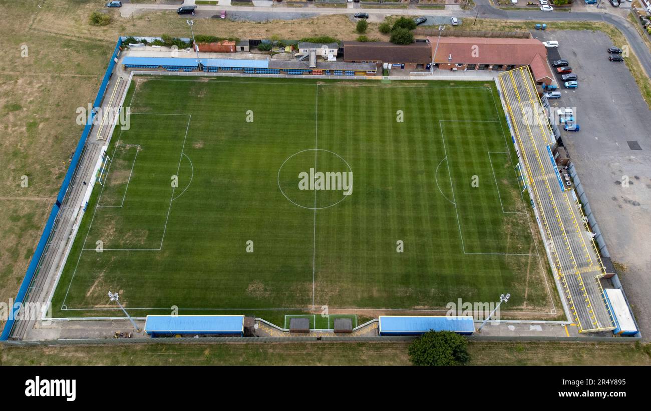 Das Movie Starr Stadium, Heimstadion des Canvey Island FC, aus der