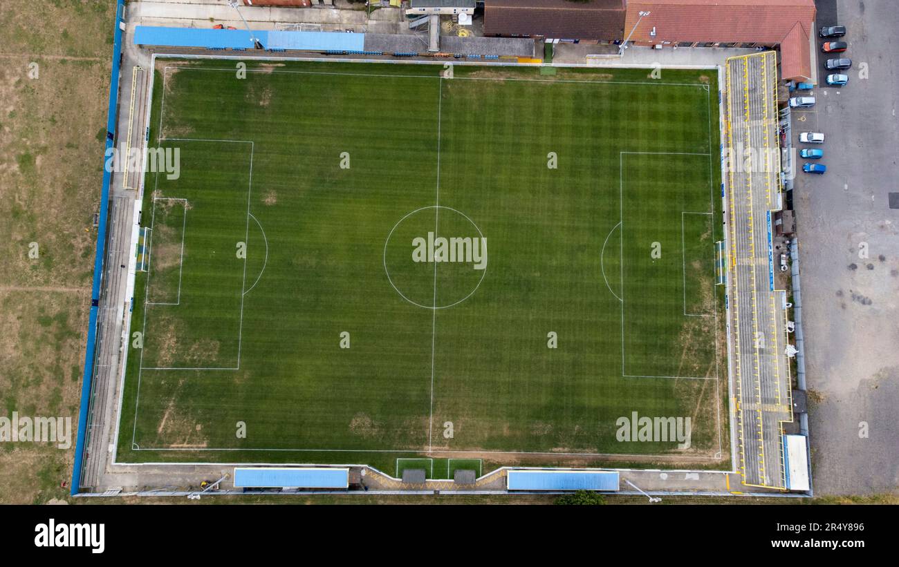 Das Movie Starr Stadium, Heimstadion des Canvey Island FC, aus der