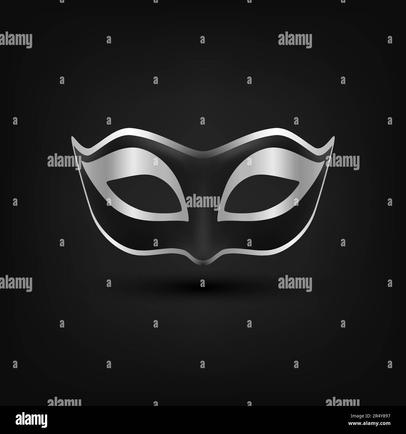 Vektor Karneval Vintage Maske Großaufnahme auf schwarzem Hintergrund. Masken für Karneval, Party, Masquerade Designvorlage für Karneval, Party, Fremder Konzept Stock Vektor