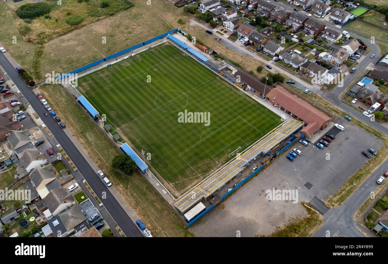 Das Movie Starr Stadium, Heimstadion des Canvey Island FC, aus der
