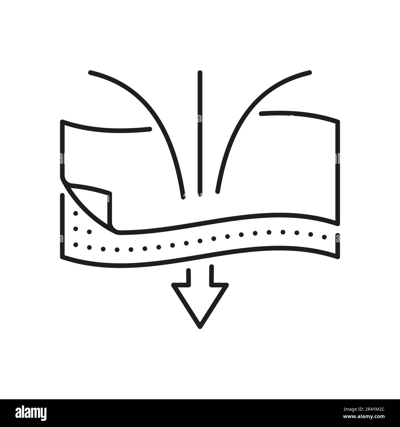 Symbol für Materialschicht, Filter für Faserstoffebene. Wasserdicht, auf Membranen basierende Textileigenschaften, atmungsaktive, flüssigkeitsbeständige Oberflächenstapel Stock Vektor