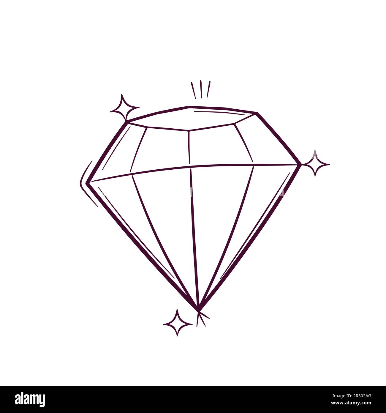 Handgezeichneter Diamant. Doodle Vector Sketch-Illustration  Stock-Vektorgrafik - Alamy