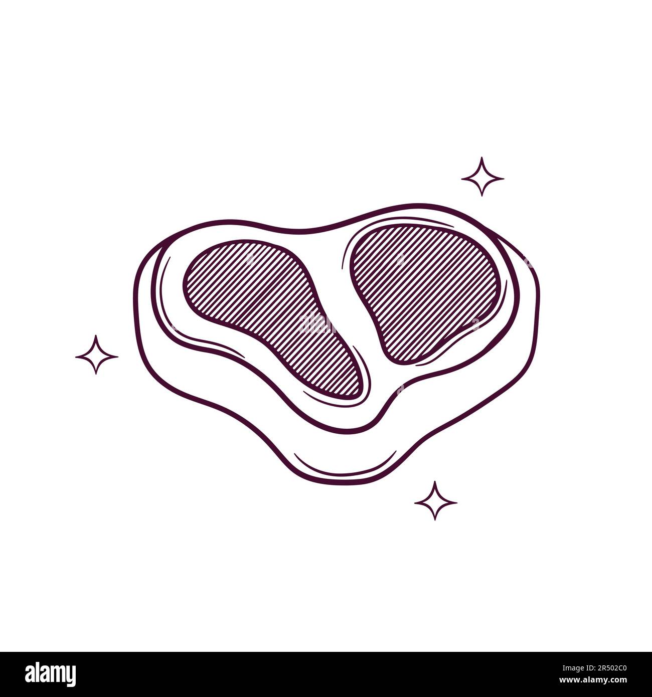 Von Hand Gezeichnetes Rohes Steak. Doodle Vector Sketch-Illustration Stock Vektor