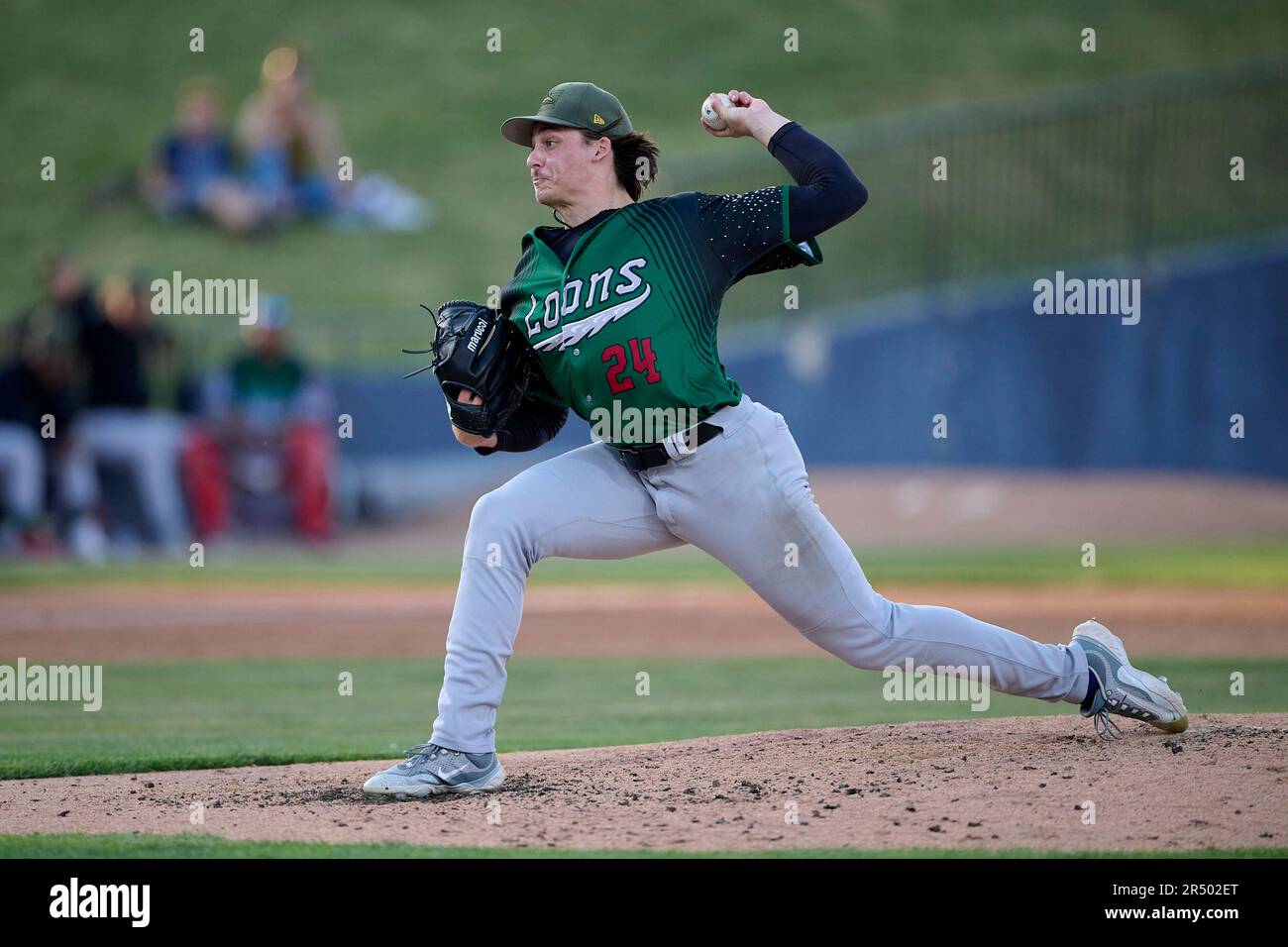 Great Lakes Loons pitcher Maddux Bruns (24) during an MiLB Midwest ...