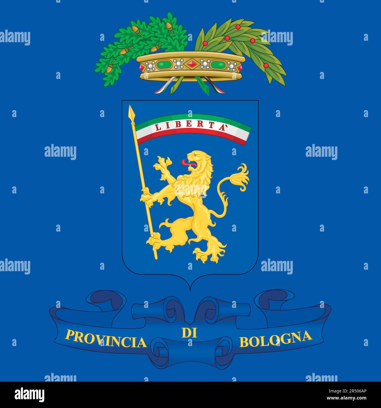 Bologna, Italien, Wappen der Provinz, Emilia Romagna, Italien, Vektordarstellung Stock Vektor