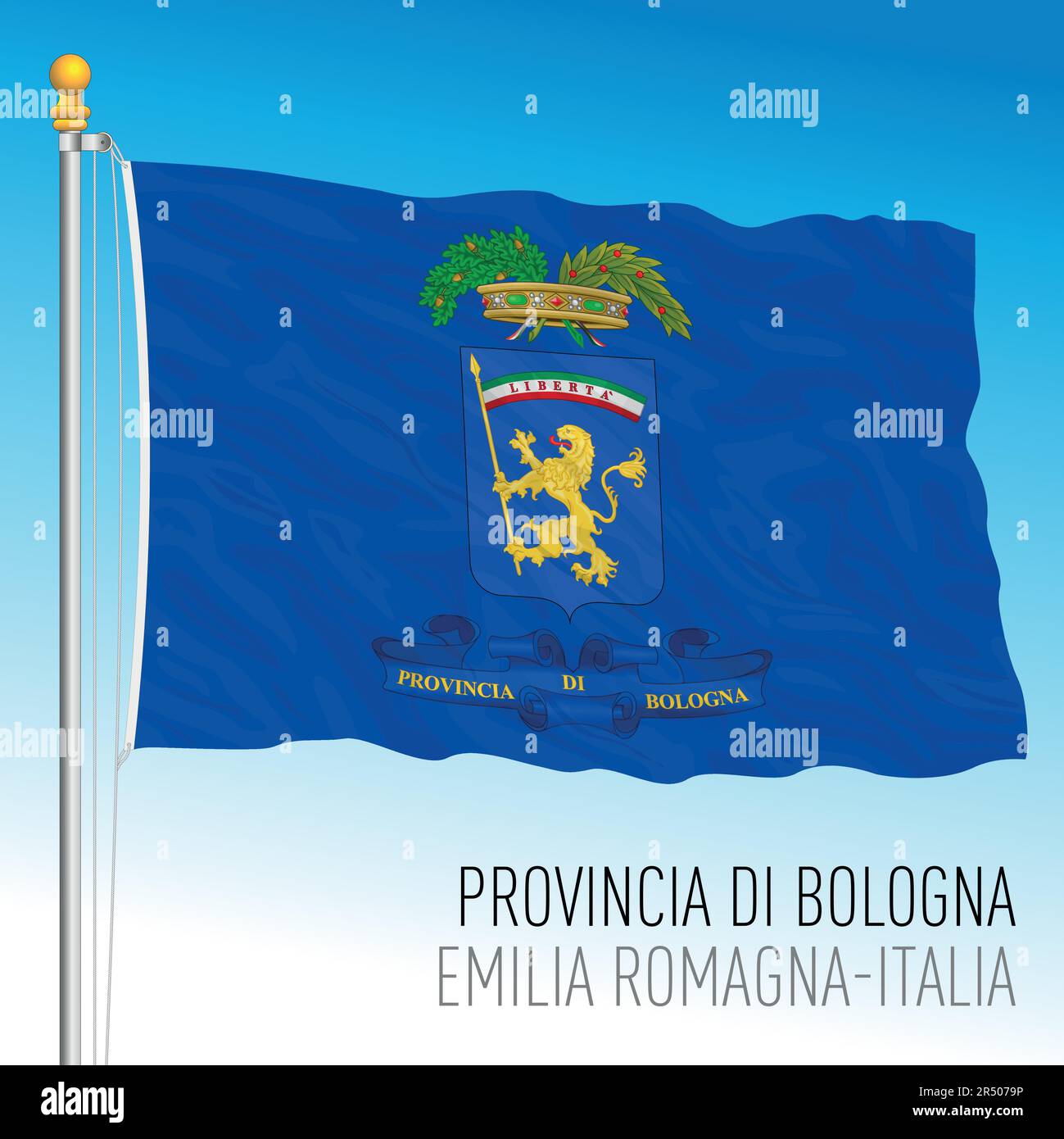 Bologna, Italien, Flagge der Provinz, Region Emilia Romagna, Italien, Vektordarstellung Stock Vektor