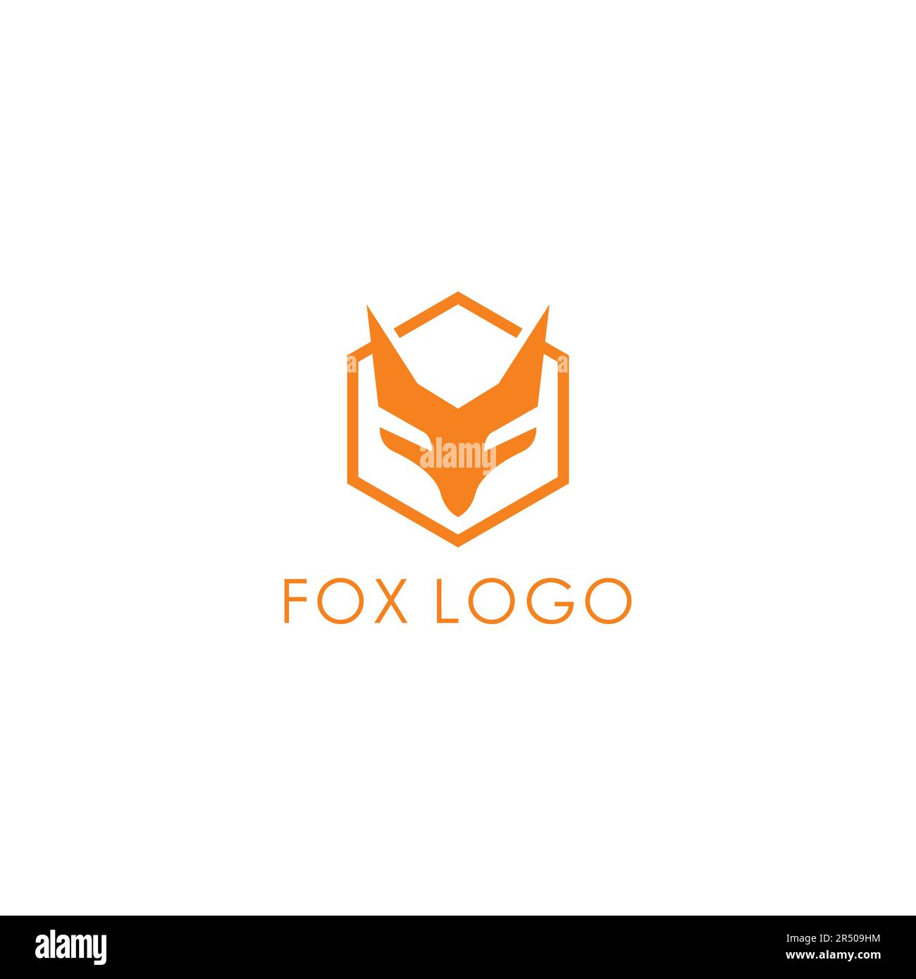 Sechseckiges Fox-Logo. Einfaches und klares Design für Sie Stock Vektor
