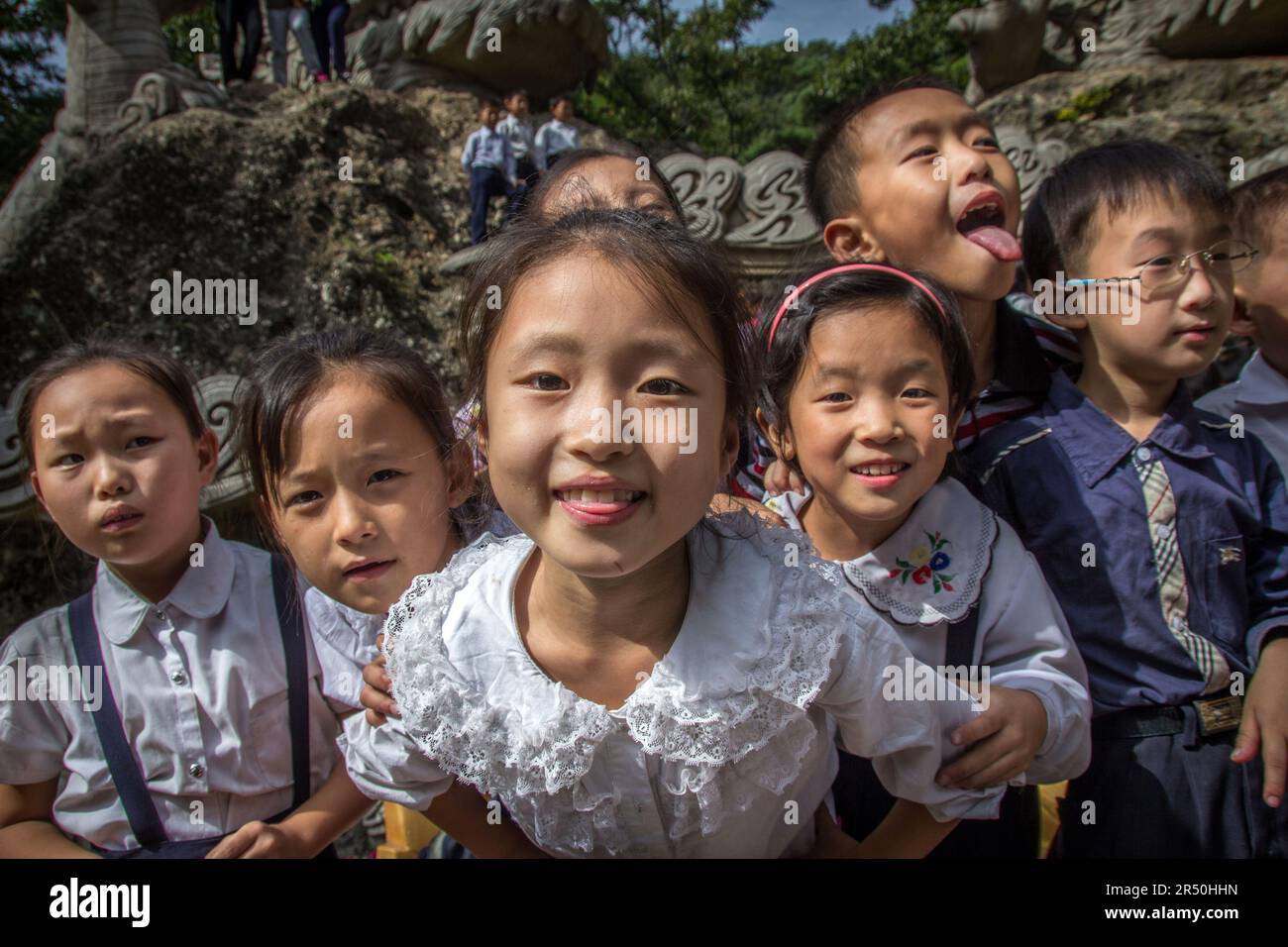 kinder aus nordkorea haben Spaß Stockfoto