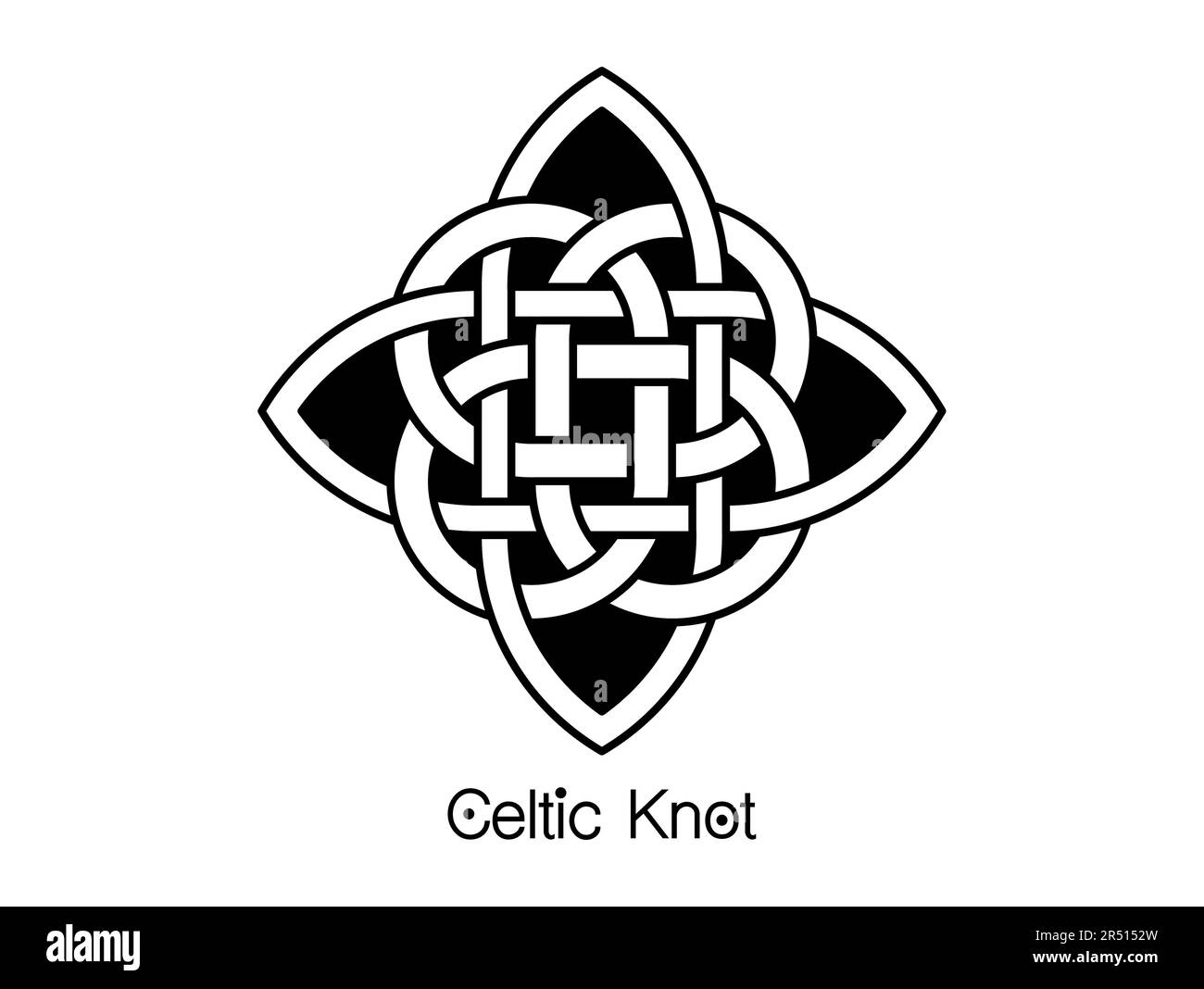 Keltischer Knoten, Logo mit ineinandergreifenden Kreisen, Vektor-Tattoo-Zierband Interlaced auf weißem Hintergrund isoliert Stock Vektor
