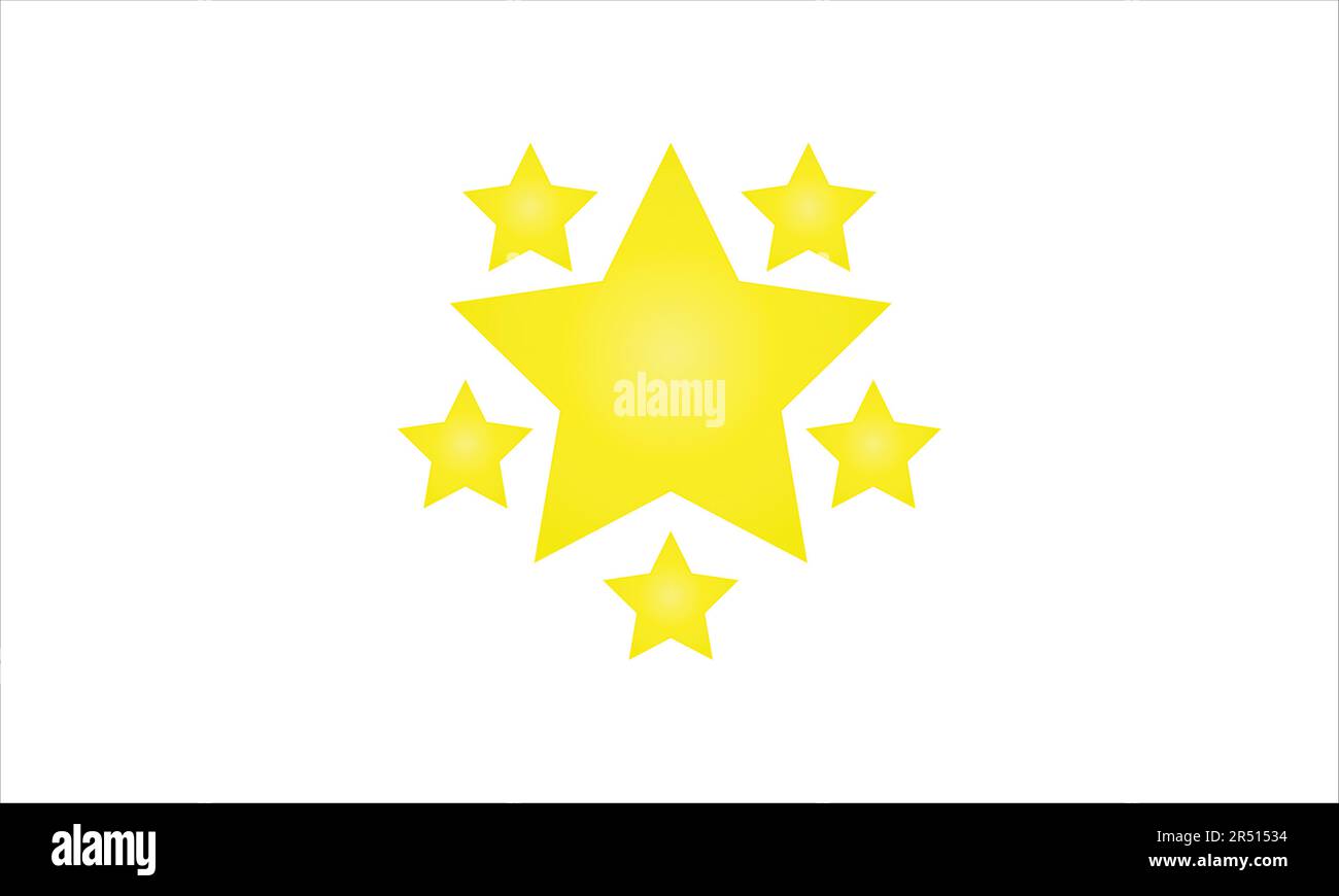 Goldenes Sternsymbol auf weißem Hintergrund Stock Vektor