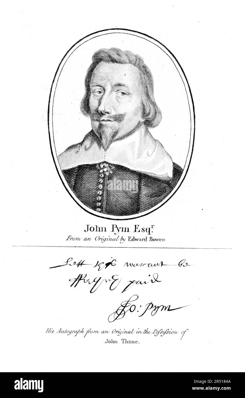 John Pym (1584–1643), Parlamentsabgeordneter für Tavistock, nach Edward Bowen Stockfoto