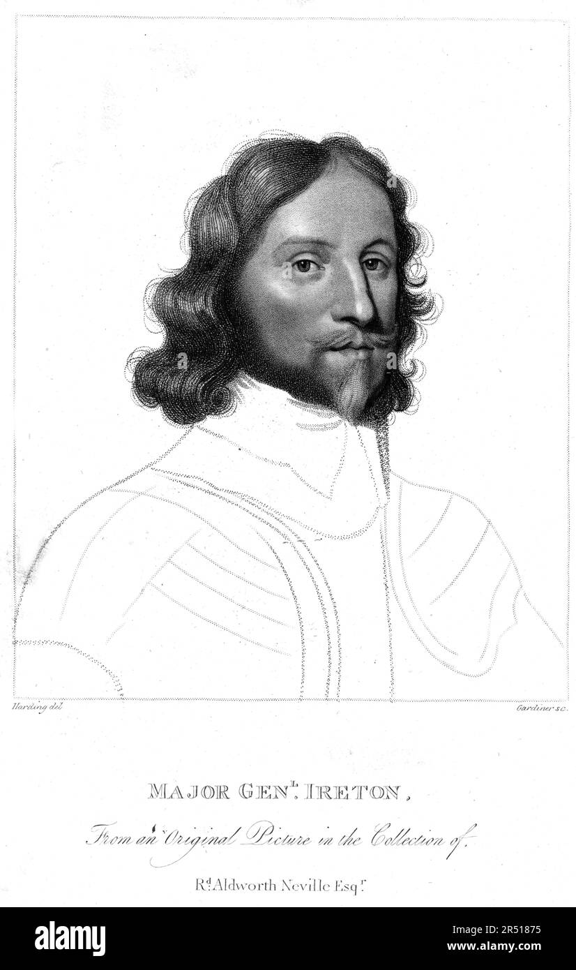 Henry Ireton (1611–1651), Roundhead General und Schwiegersohn von Oliver Cromwell, Stich von Sylvester Harding Stockfoto