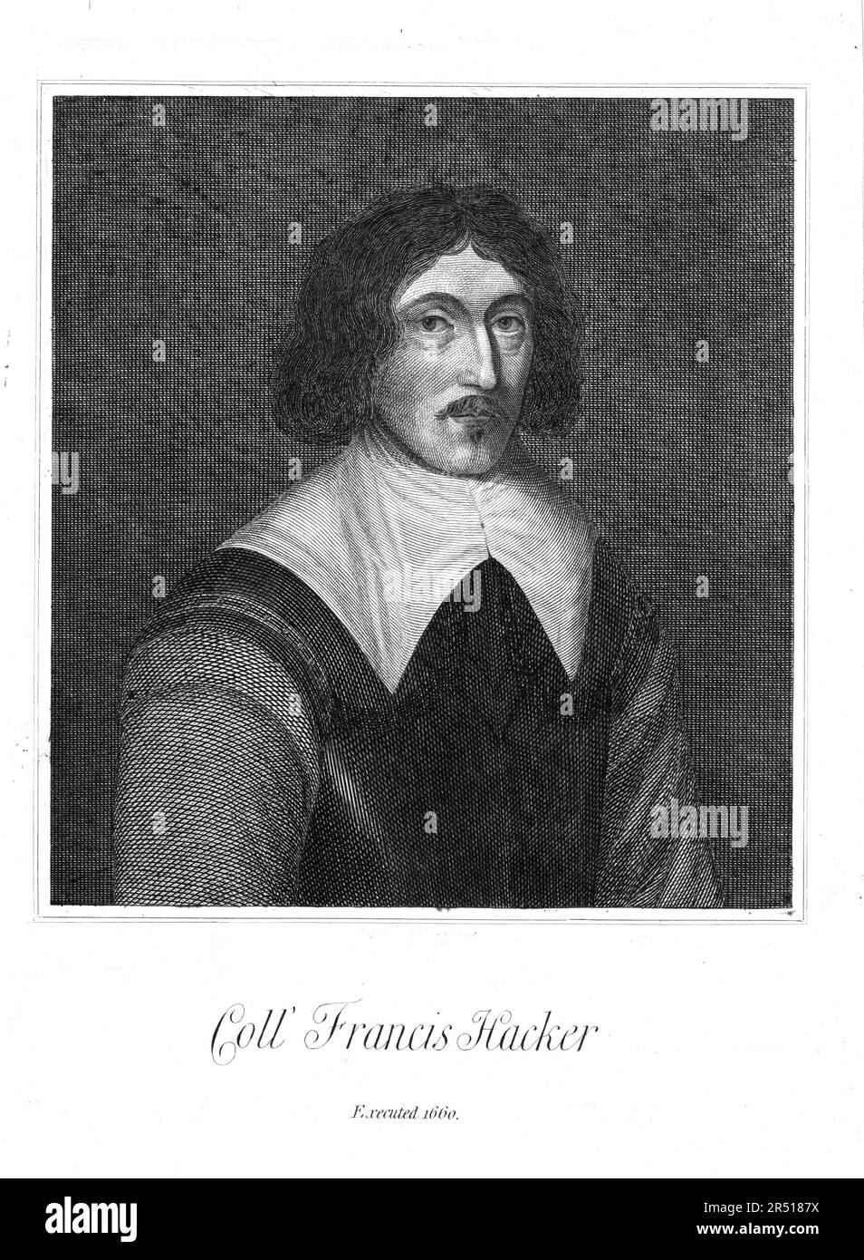 Colonel Francis Hacker (d.1660) - Regimord von Karl I., Stecher unbekannt Stockfoto