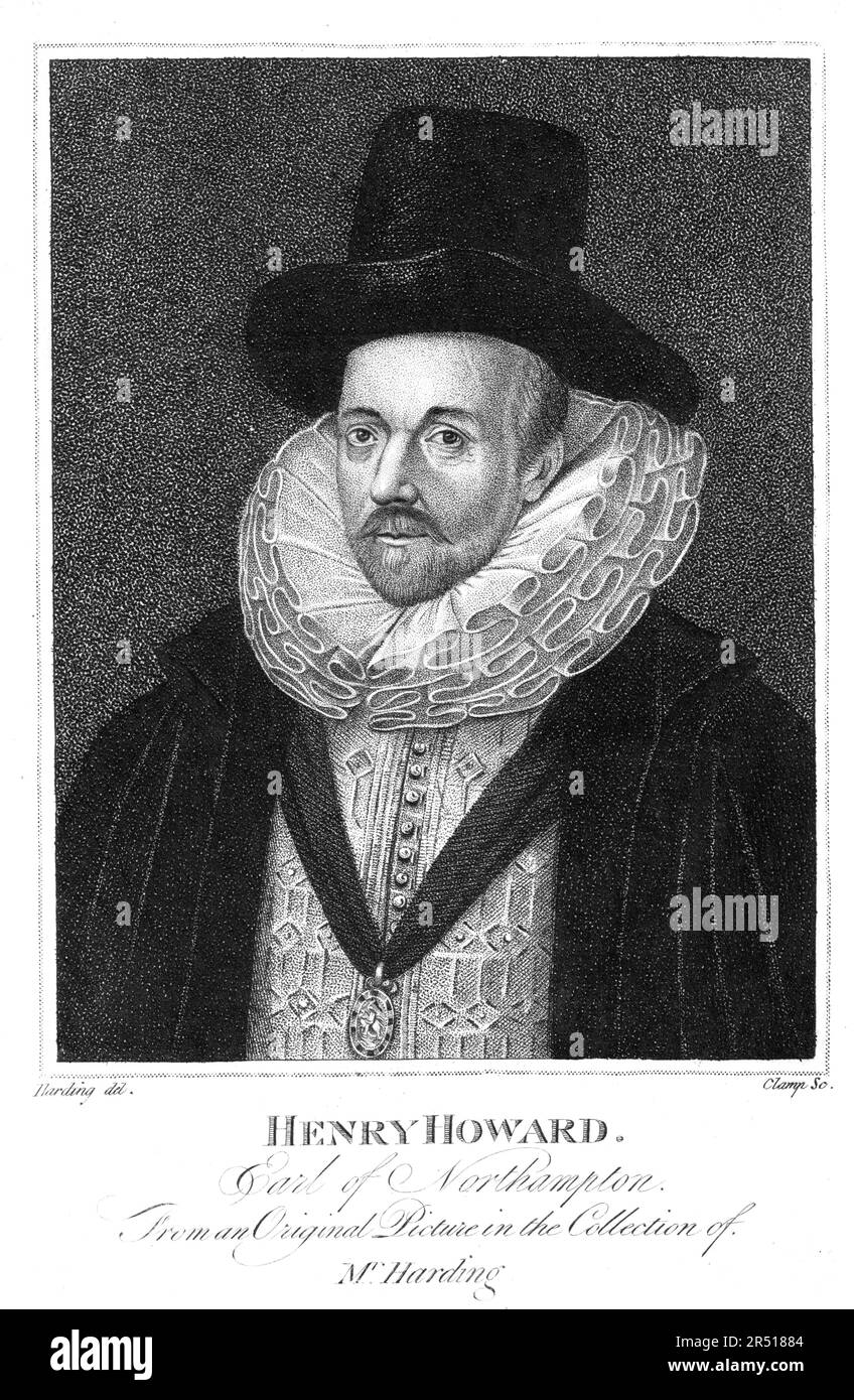 Henry Howard, Earl of Northampton (1540–1614) - Stich von Sylvester Harding nach R.Clamp Stockfoto