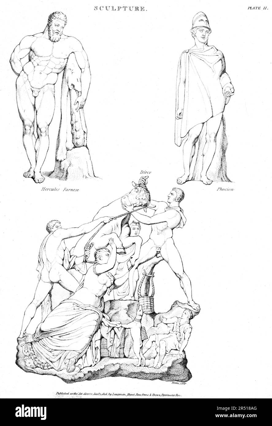 William Blake - Skulptur - Stipple Gravings - aus Rees's Cyclopædia, 1816 Stockfoto