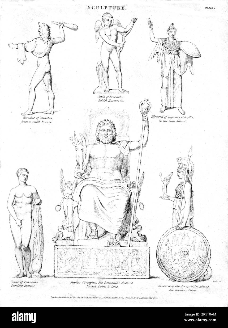 William Blake - Skulptur - Stipple Gravings - aus Rees's Cyclopædia, 1816 Stockfoto