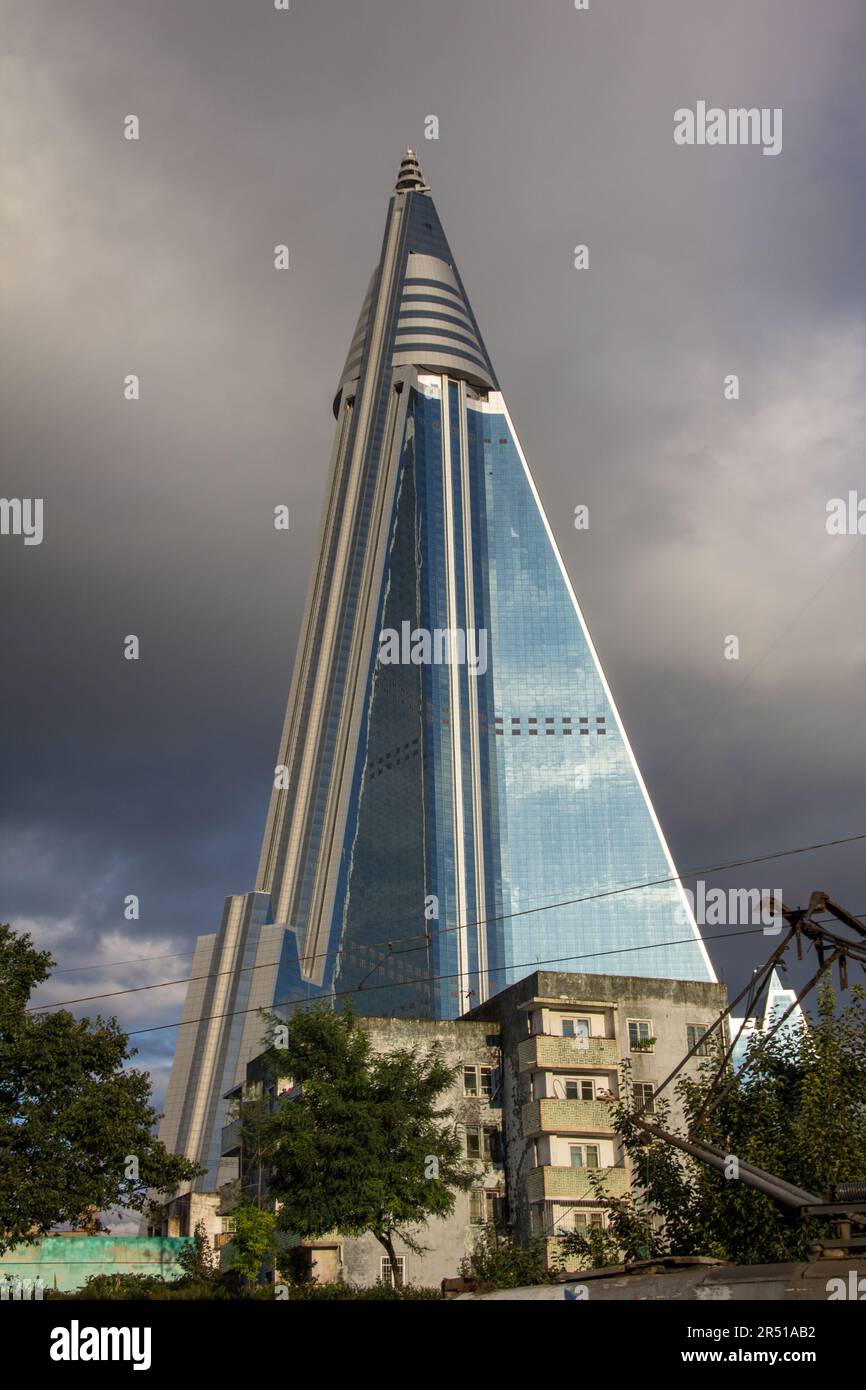 Ryugyong Hotel in Pyongyang, nordkorea Stockfoto